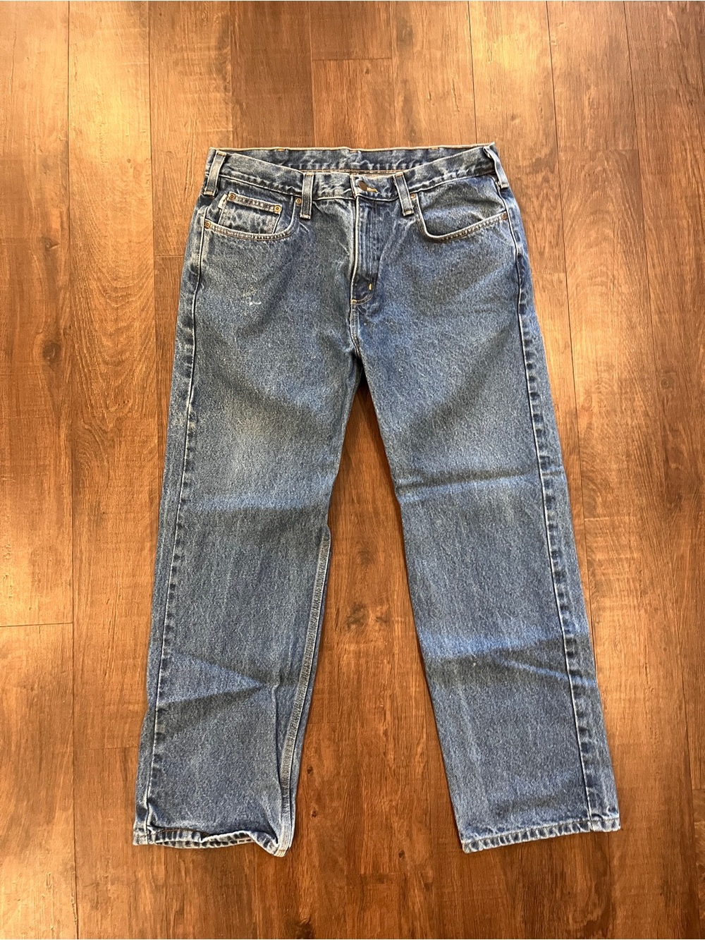 Carhartt Relaxed Fit Straight Leg Men’s Jeans 35x30 Durable Workwear Denim